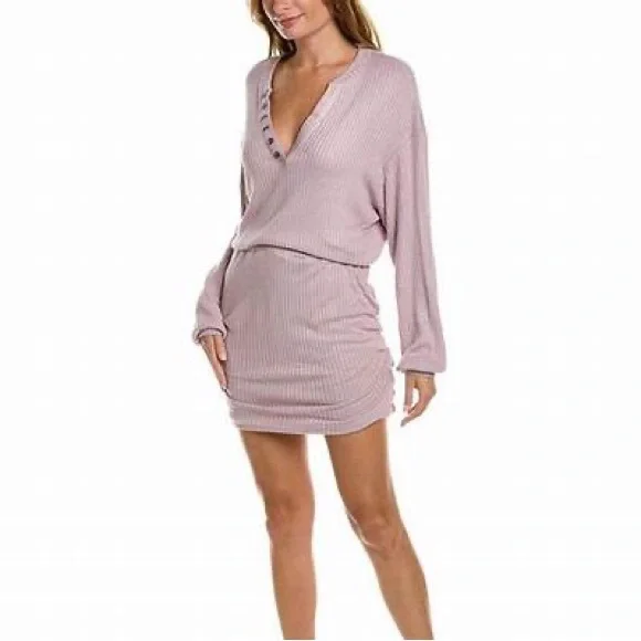 🆕 Chaser pink scrunch waffle knit soft dress - Picture 1 of 2